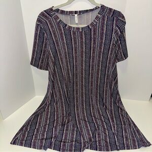 BCBGeneration Blue Pink Short Sleeve Boxy Dress